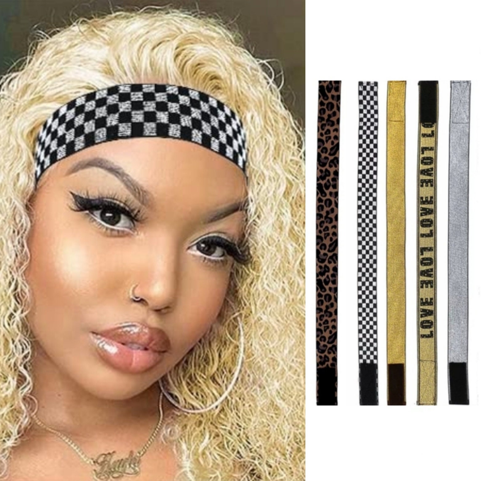 New Hair Connectors Elastic Band For Wigs Glueless Band For Wig Adjustable  Straps For Glueless Lace Wig Custom Print Logo 20Pcs