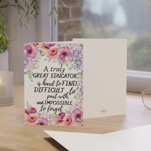 Cadeau d'éducateur, cartes de voeux d'appréciation, intérieur vierge, cadeau pour cartes de notes d'éducateur, cartes vierges 5x7 avec enveloppes, cadeau attentionné