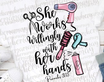 Hairstylist Svg, Proverbs 31 Svg, Hair Stylish, Bible Verse Svg, Hairdresser Svg, Christian Svg, Stylish Png, Proverbs 31 Woman Png