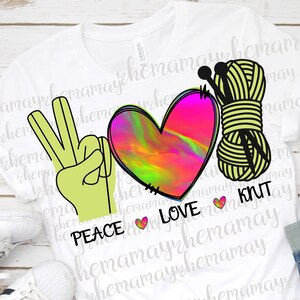 Frieden Liebe Svg, transparente Png, Frieden Liebe Png, stricken Png, stricken Sublimation Png, Dtg Druck, stricken Png, Sublimation Download