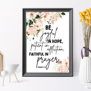 Printable Artwork, Bible Verse Wall Art, Bible Verse Download, Daily Scripture Printable, Christin Wall Art, Printable Watercolor Flower Art