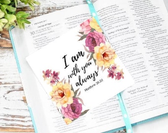 I Am With You Always, Matthew 28 20, Christian Cards, Encouragement cards, Scripture Cards, Inspirational Card, printable scripture