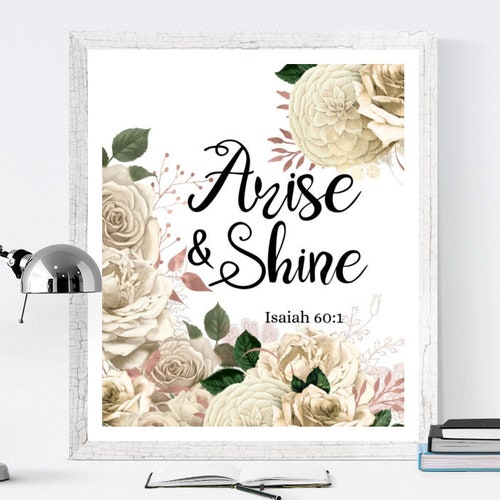 Bible Verse Wall Art/ Arise Shine for Your Light Has Come/ - Etsy
