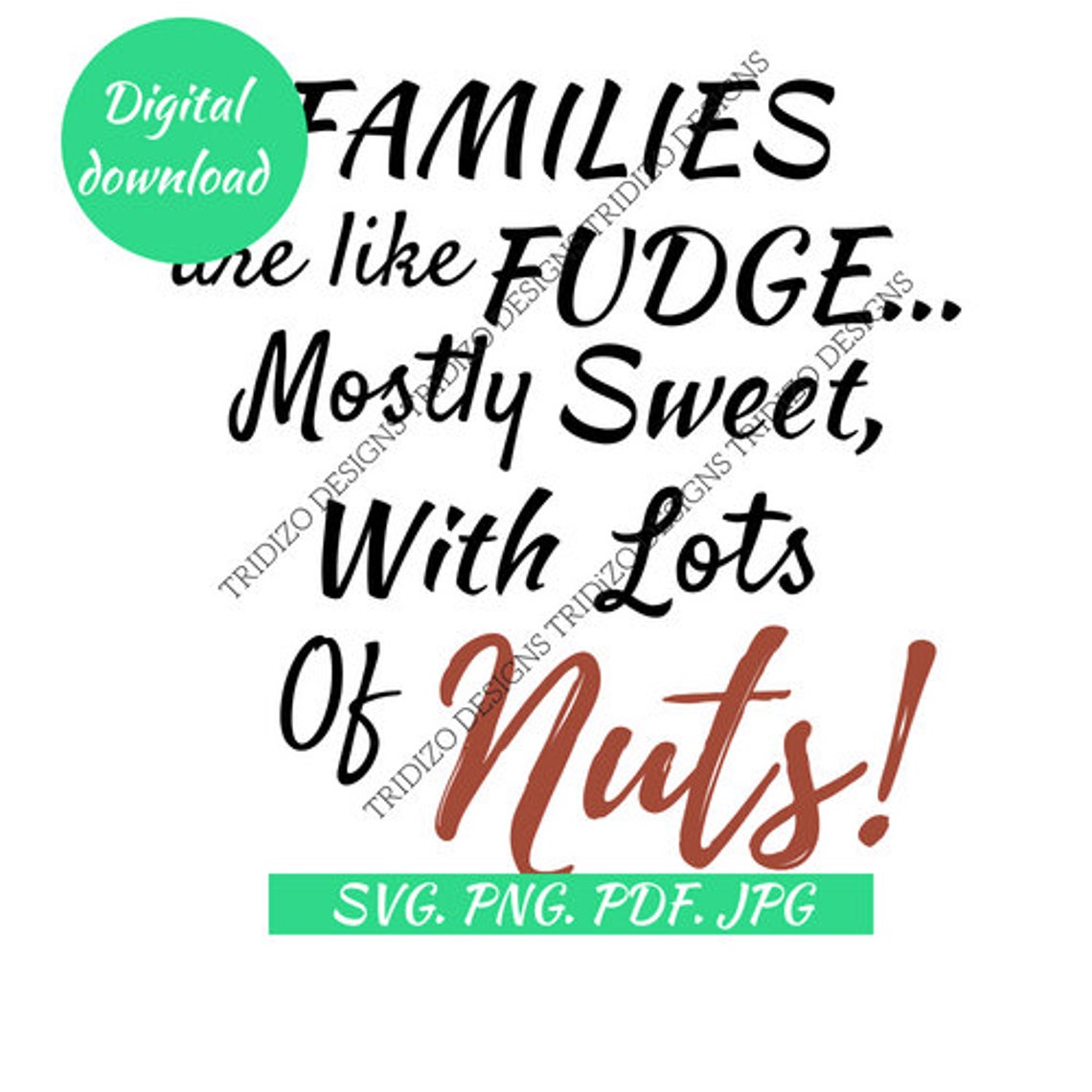 Instant Download Print Svg File Families Are Like Fudge Mostly - Etsy