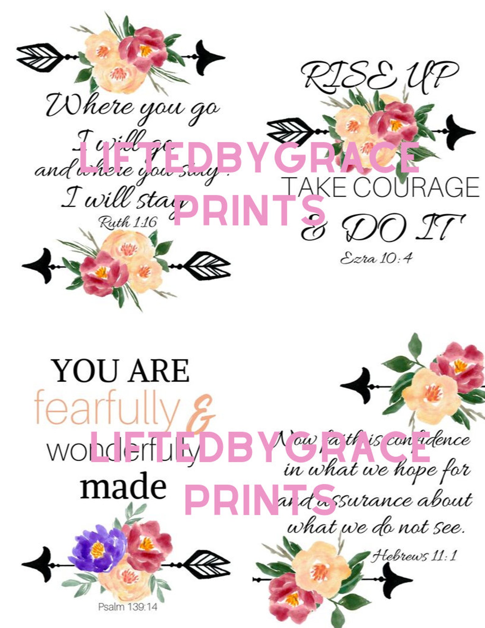 Printable Bible Cards Christian Printable Cards Set of 12 - Etsy