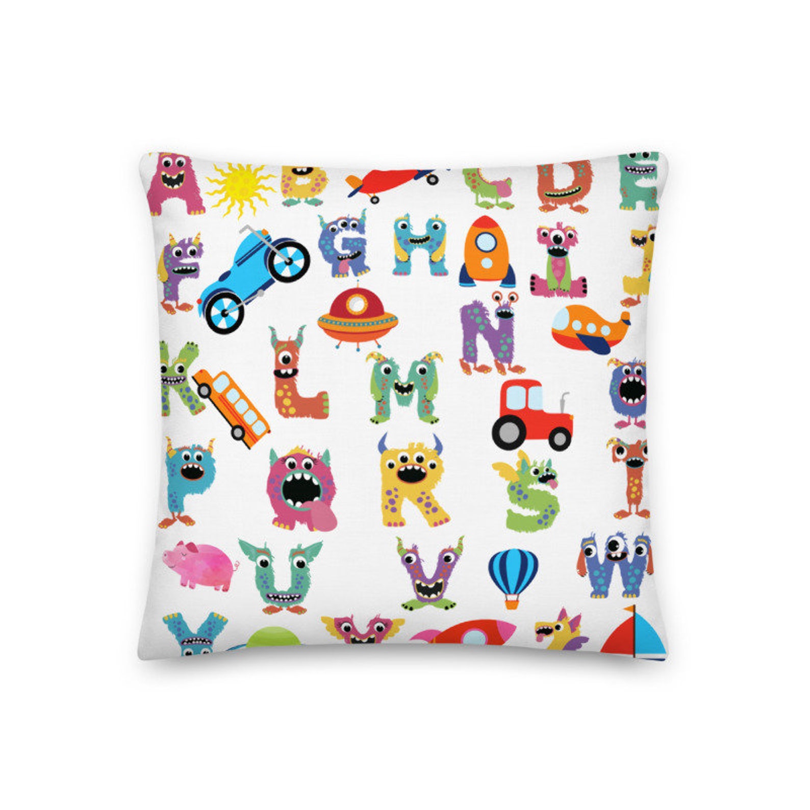 Alphabet Pillow Children Pillow Case Alphabet Pillowcase Etsy