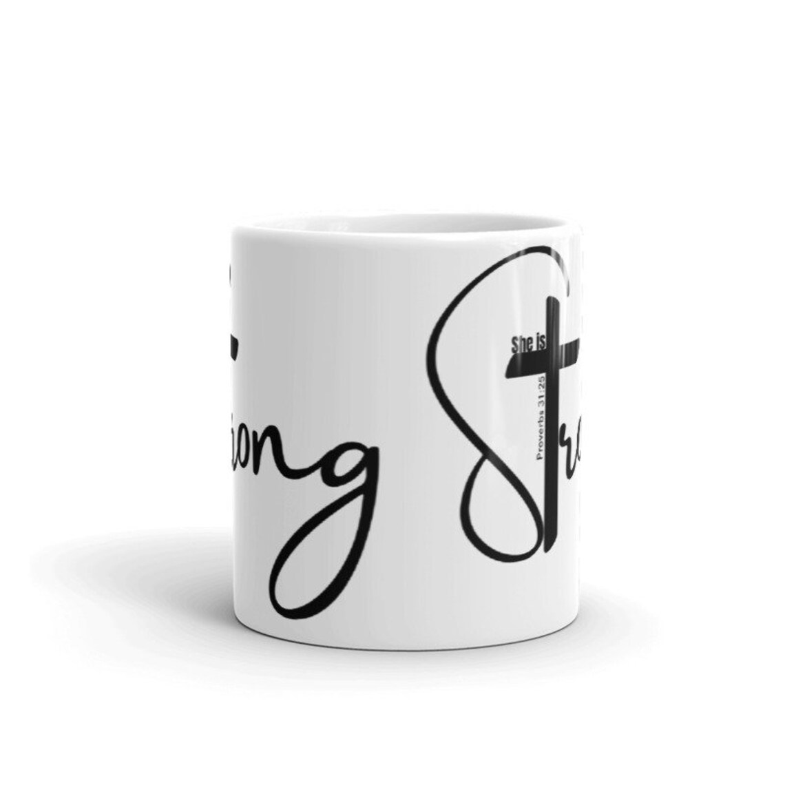Christian Mugs Large Ceramic Mug Inspirational Mug Strong Etsy UK