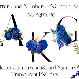 Alphabet Clip art, Blue Floral Letters Clipart, Watercolor Floral Alphabet Clip art, Letters Clip-art, Green Leaves Alphabet, PNG Letters