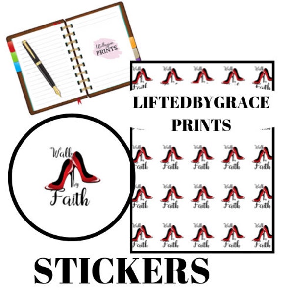 Faith Stickers, High Heels Stickers, Shoe Stickers, Motivation Stickers, Printable Stickers, Planner Sticker, Positive Stickers, Planner