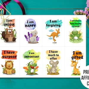 Affirmationskarten für Kinder, druckbare Affirmationskarten für Kinder, Motivationskarten, täglich Affirmation, Ermutigungskarten für Kinder