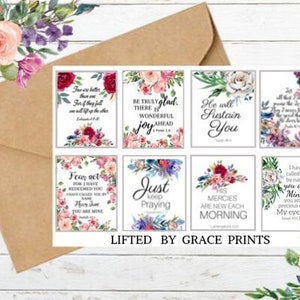 Tarjetas de versículos de la Biblia, conjunto de 8 tarjetas de escritura, tarjetas florales, 4 x 6 tarjetas de la Biblia, tarjetas de versículos de memoria, tarjeta de verso imprimible, verd de la Biblia descargar