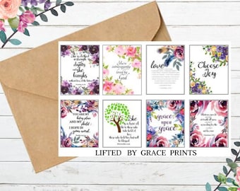 Printable Scripture Cards, Floral Scripture, Bible Verse Cards ...