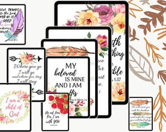 Set Of 12 Printable, Bible Verse Cards, Printable Scripture Cards, Christian Greeting Cards, Bible Post Cards, Inspiration Bible Verse Cards