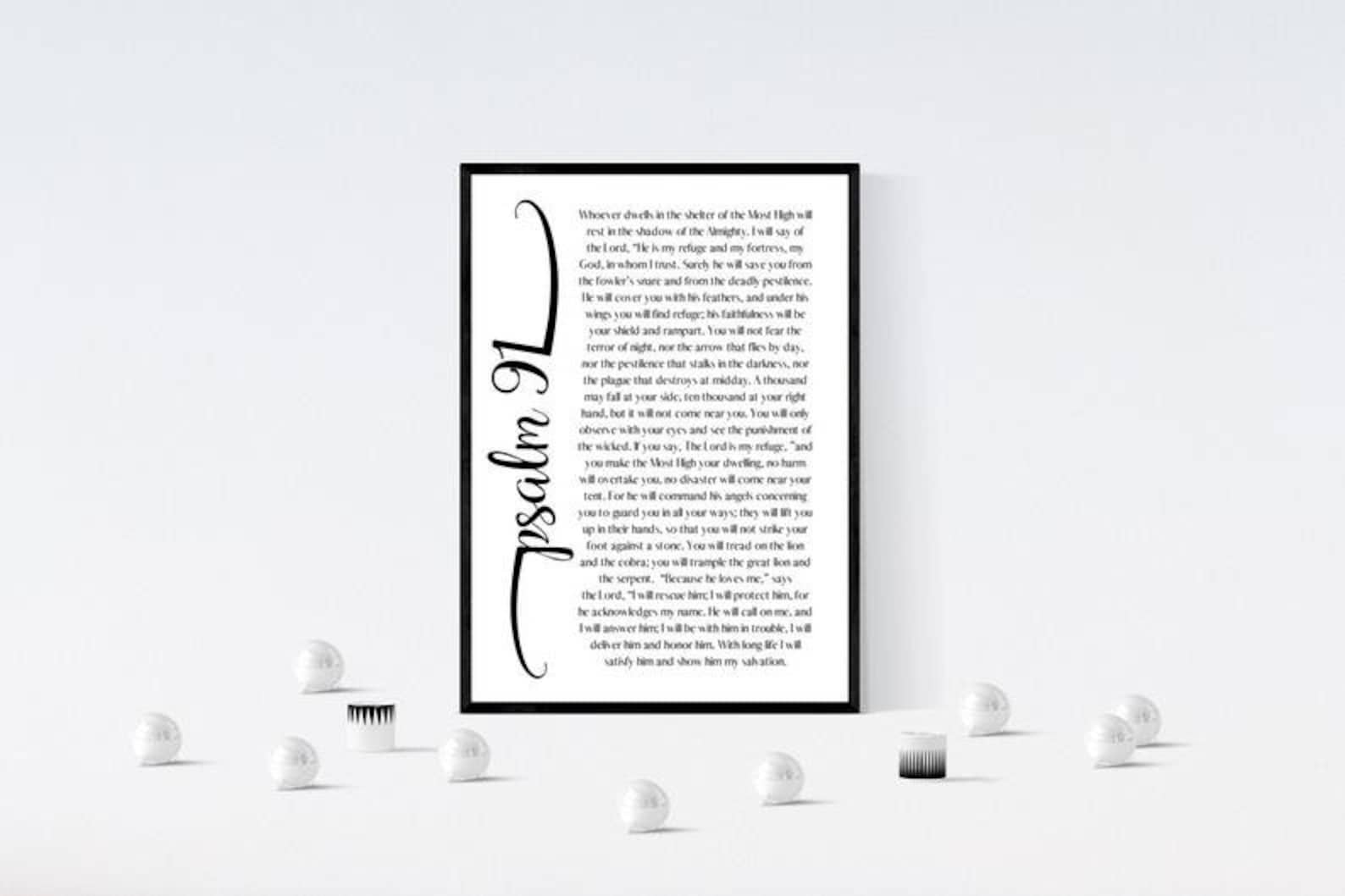 Bible Verse Poster Christian Poster Psalm 91 Poster Etsy