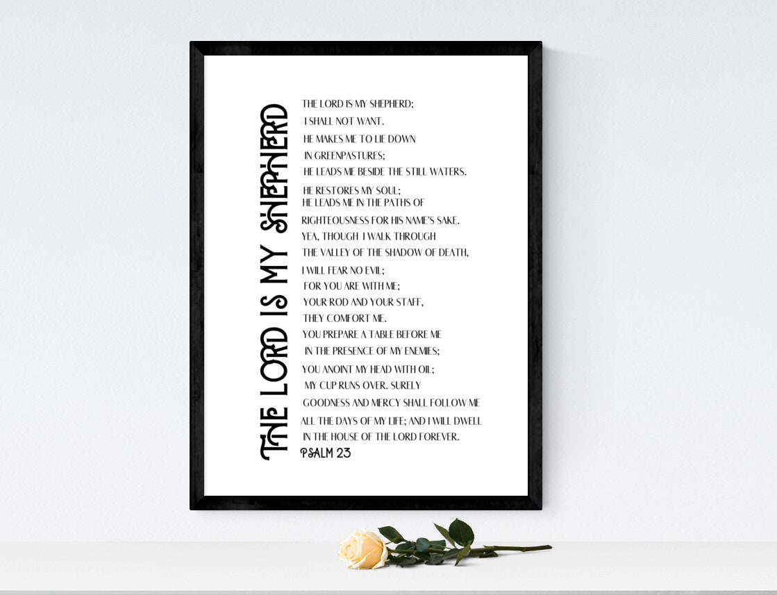 The Lord Is My Shepherd I Shall Not Want Psalm 23 Christian | Etsy