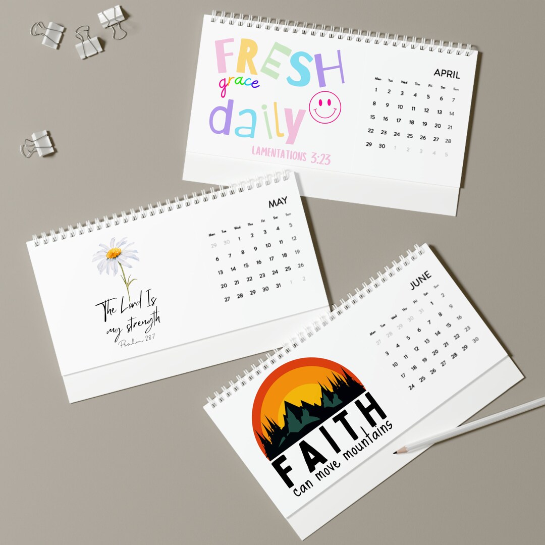 2024 Christian Desk Calendar Inspirational Bible Verses Etsy