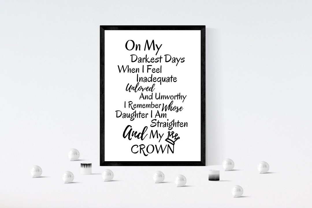 Christian Poster, Bible Quote Poster, on My Darkest Days, When I Feel