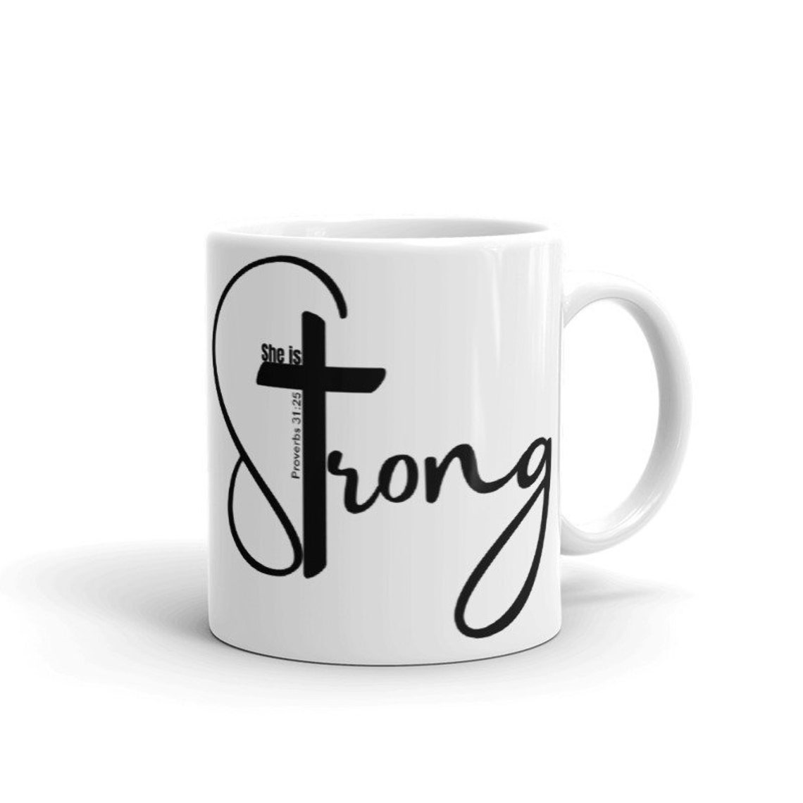 Christian Mugs Large Ceramic Mug Inspirational Mug Strong Etsy UK