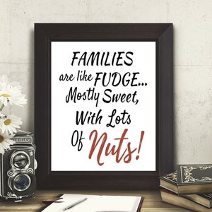 Instant Download Print Svg File Families Are Like Fudge Mostly Sweet ...