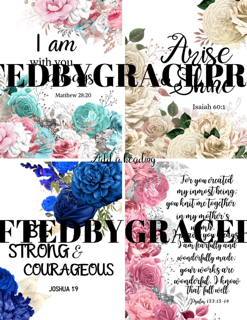 Bundle Scripture Cards, 80 Bible Verse Cards, Scripture Cards, Inspirational Cards, Scripture Memory Cards, Floral Scripture Cards image 4