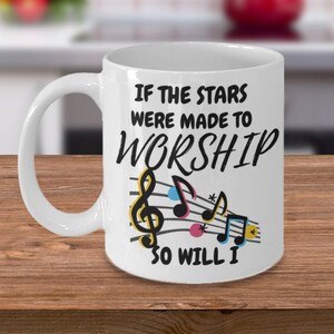 Muziek Koffie mok, als de sterren, werden gemaakt, aan te aanbidden zo zal ik, Worship Song Koffie mok, muziek mokken, Song Mug Thee Cup, Christian Mug