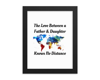 The Love Between A Father And Daughter Knows No Distance Home Decor Office Wall Art For Dad Living Wall Hanging Long Distance Wall Decor Art