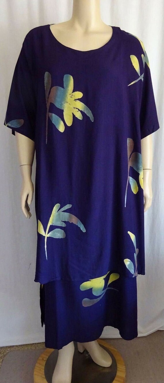 Plus J2 Purple Double Layer Flat Rayon Dress Weara