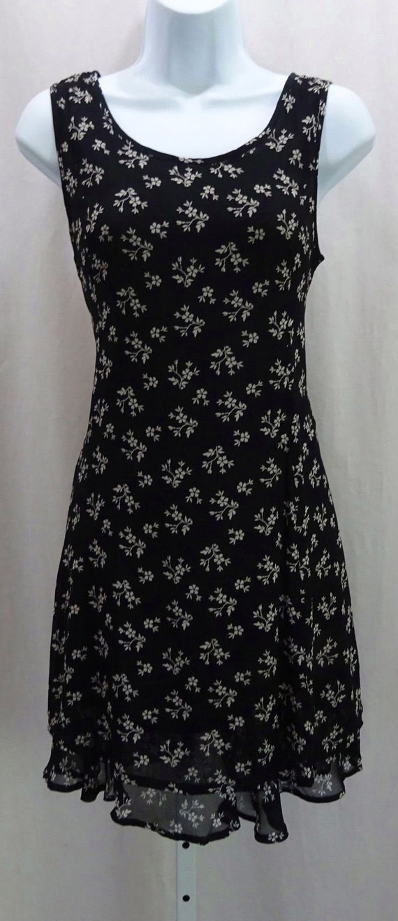 black short floral dress