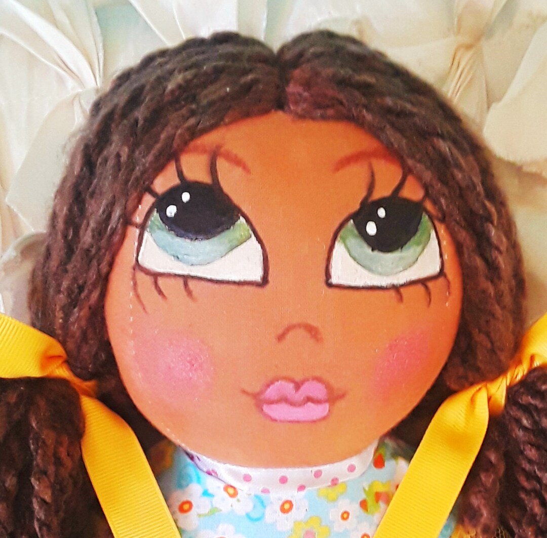 18 Black rag doll, Brown rag doll, Rag doll, African American doll