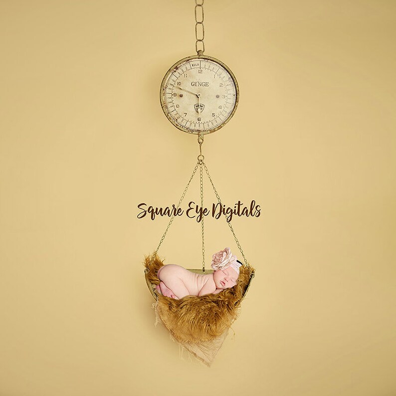 Newborn Digital Backdrop Vintage Scale in Beige Cream Background ...