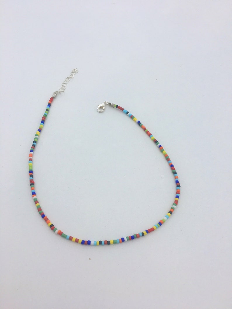 Rainbow Beaded Choker Dainty Choker Trendy Necklace | Etsy