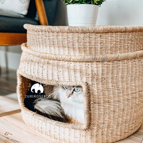 Custom Woven Cat Basket Bed Cat Basket Handmade Dog Bed Etsy