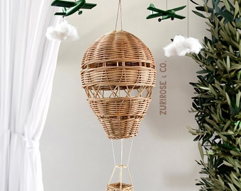 XL 20" Handmade Rattan Hot Air balloon | Nursery Decor | Boho Nursery | Baby Shower Gift | Kids Room Decor | Baby Room Decor | Nursery Room