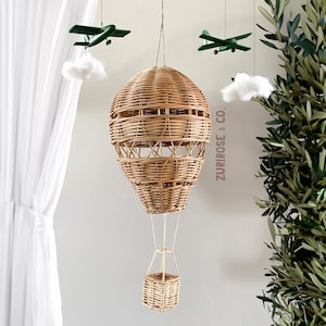 XL 20" Handmade Rattan Hot Air balloon | Nursery Decor | Boho Nursery | Baby Shower Gift | Kids Room Decor | Baby Room Decor | Nursery Room