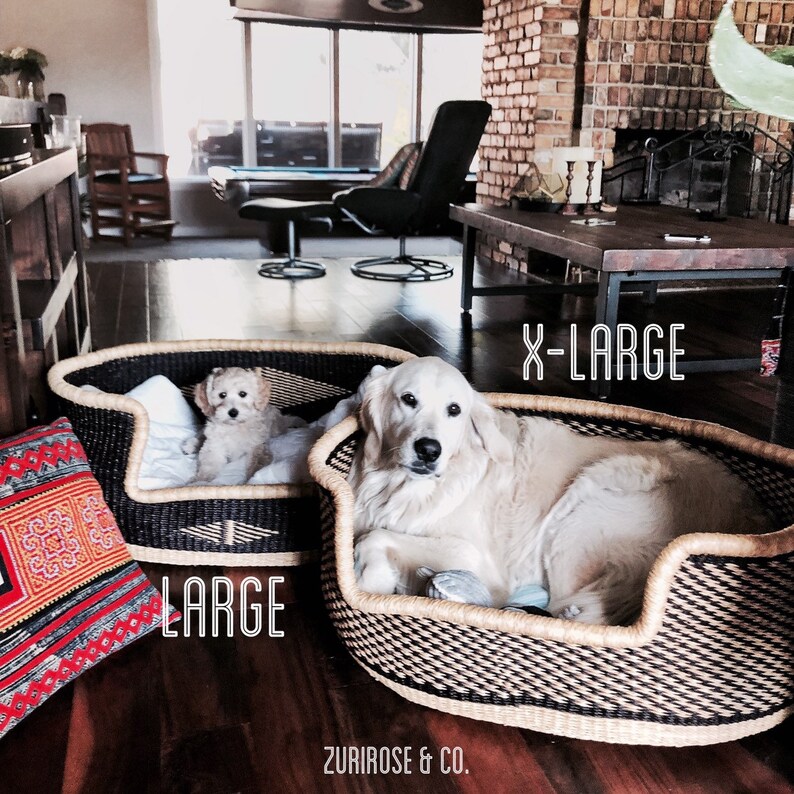 Comfortable Dog Bed Natural Pet Bed African Dog Bed Handmade Dog Bed XL Woven Dog Bed Basket Wicker Dog Bed Dog Basket