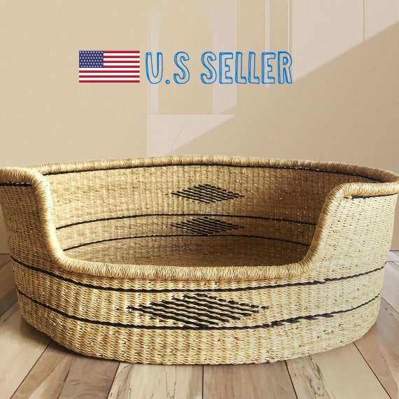 African woven dog bed discount