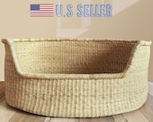 XXL Woven Dog Bed Basket Dog Basket Handmade Dog Bed Comfortable Dog Bed Wicker Dog Bed African Dog Bed Natural Pet Bed