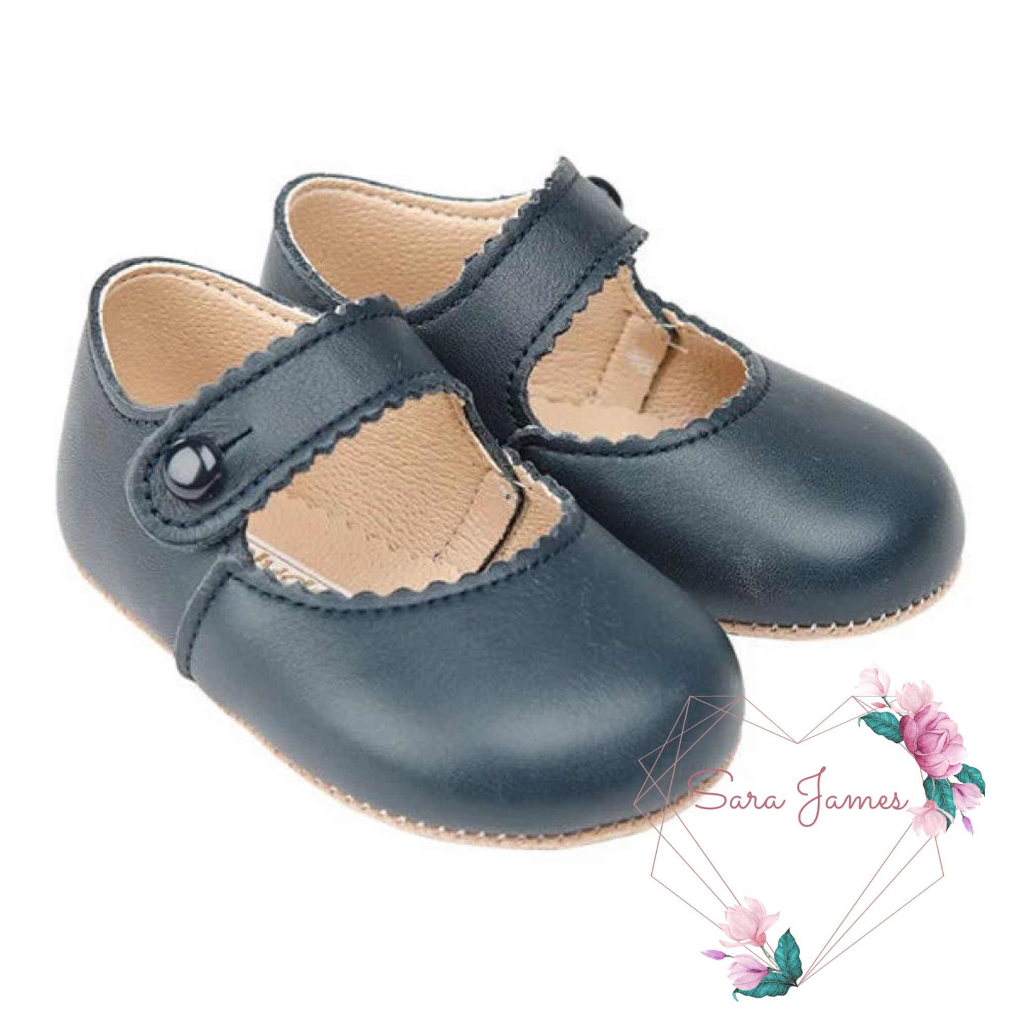 Baypods Early Days Leather Pre walker Baby Shoes in Navy White Blue and Pink Special Occasion Shoes Etsy Canada