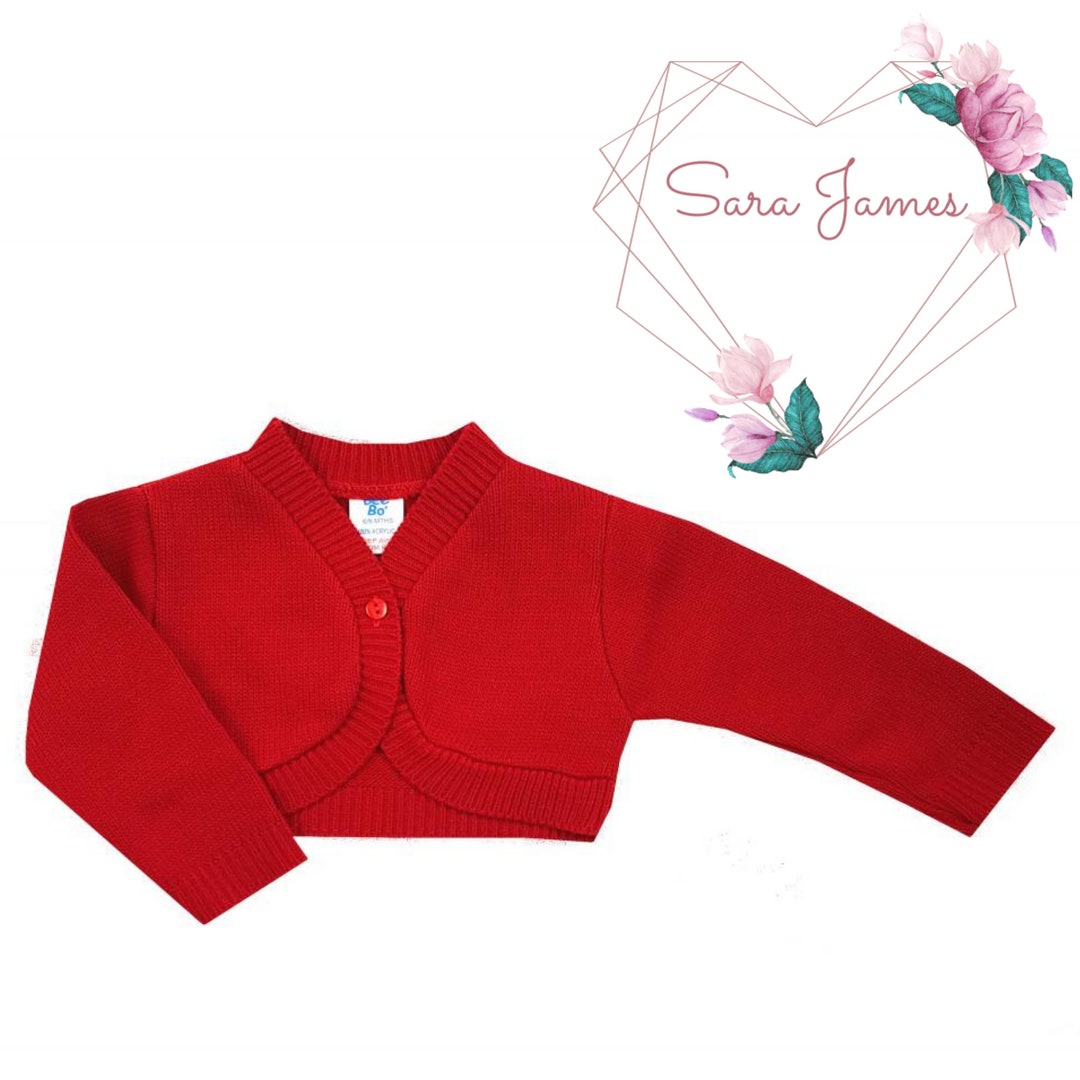 Childs Red Bolero Cardigan, Babies Red Christmas Bolero Etsy