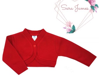red bolero cardigan