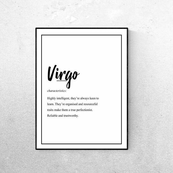 Virgo Star Sign Wall Art Horoscope Wall Art Zodiac Gift Etsy