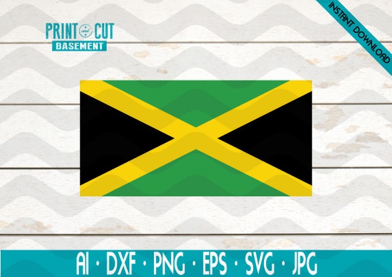 Jamaica Flag Country Flag Logo Jamaican Caribbean Flag Svg Etsy