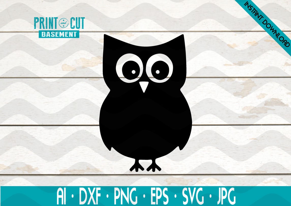 Owl Animal Outdoor Decal Night Owl Wildlife Cute Owl Funny Owl SVG EPS Clipart Vector Cricut Cut Cutting File Silhouette and DXF File