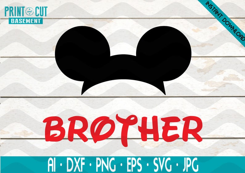 Disney Mickey Mouse Head svg cricut silhouette svg file instant download mickey mouse head svg file Mickey Mouse Brother Ears Svg