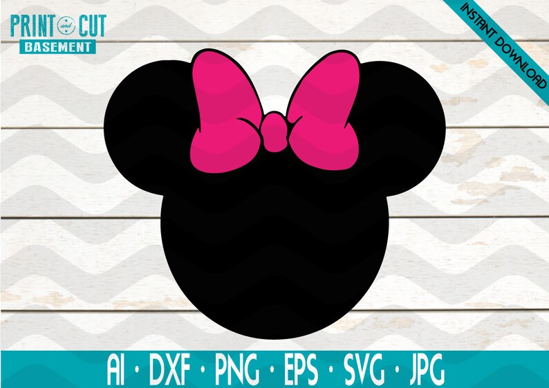 Download Clip Art Instant Download Minnie Mouse Head Vector Minnie Mouse For Silhouette And Cricut Digital File Minnie Mouse Svg Minnie Mouse Cut File Art Collectibles