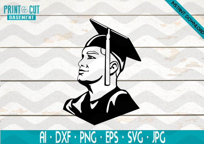 Download Clip Art Art Collectibles Graduation Person Svg Silhouette Files Instant Download Graduation Svg Cricut Files Commercial Use Graduation Cap And Gown Svg