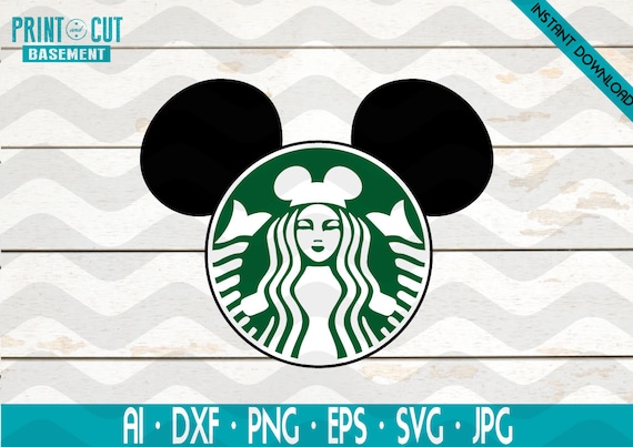 Download Free Siren Inspired Starbucks Mickey Mouse Ears Svg Disney Svg Etsy SVG Cut Files