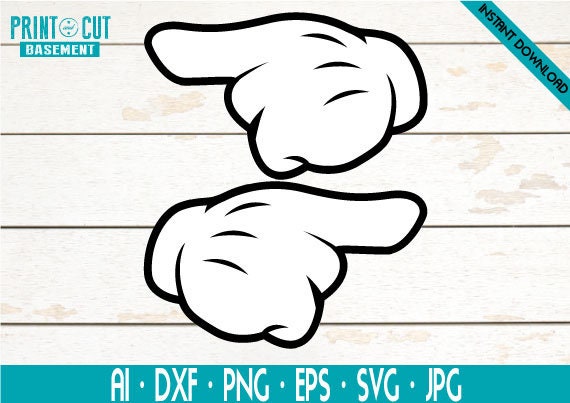 Mickey Mouse Hands SVG Minnie Mouse Hands pointing SVG and | Etsy