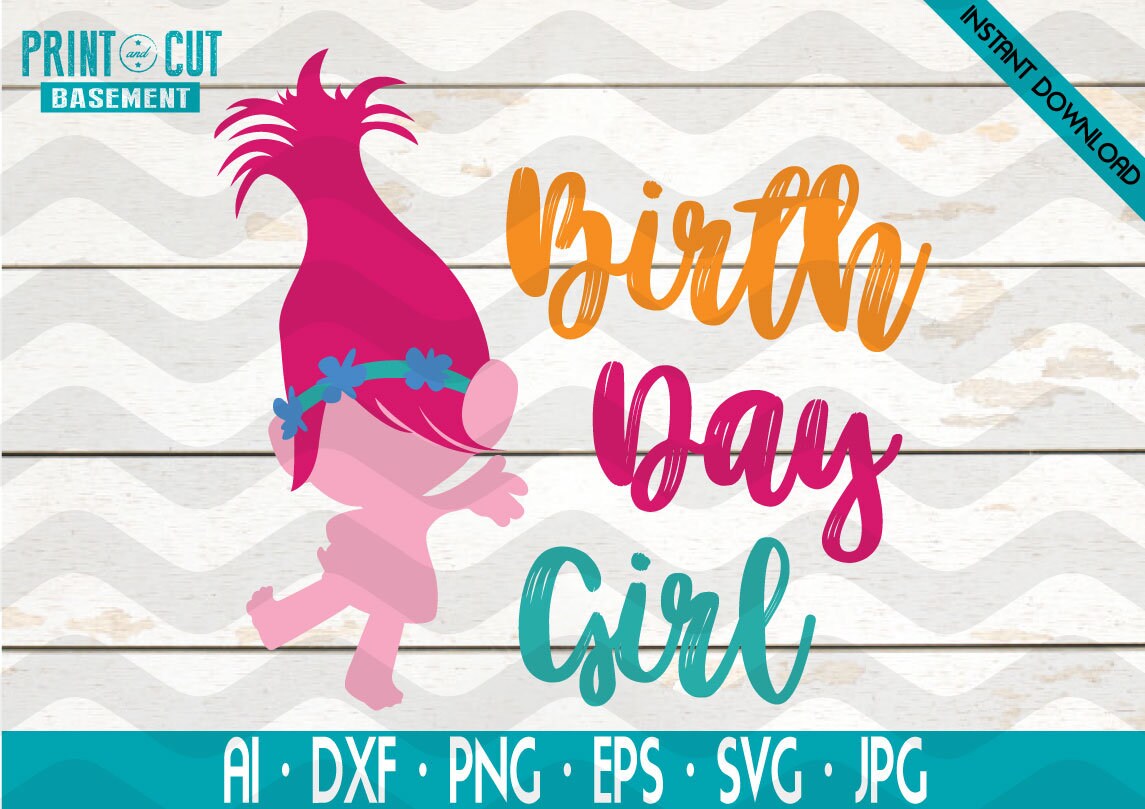 Download Poppy Birthday SVG Trolls poppy Birthday svg and png instant | Etsy