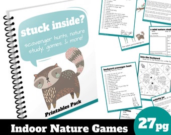 Printable Kids Activities Pack, Indoor and Outdoor Scavenger Hunts, Quarantine Gift, Stay at home busy kit for kids, indoor activities book